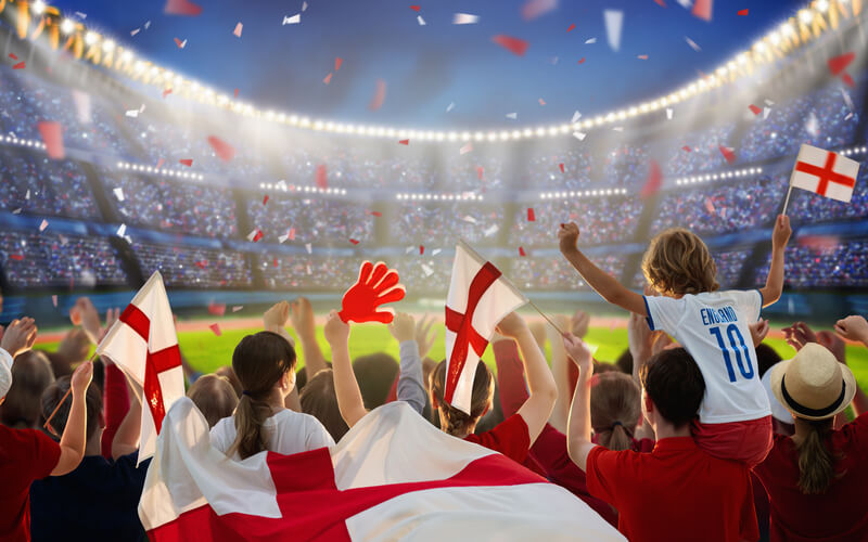 Die englischen Fans sind bekannt für ihre lautstarke und leidenschaftliche Unterstützung ihrer Mannschaft.