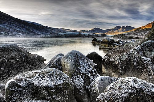 An einem frostigen Wintertag wird deutlich, warum der Snowdon seinen Namen trägt.