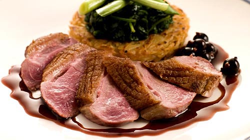 Ente mit Honig und Pastinaken Püree auf Gin Soße